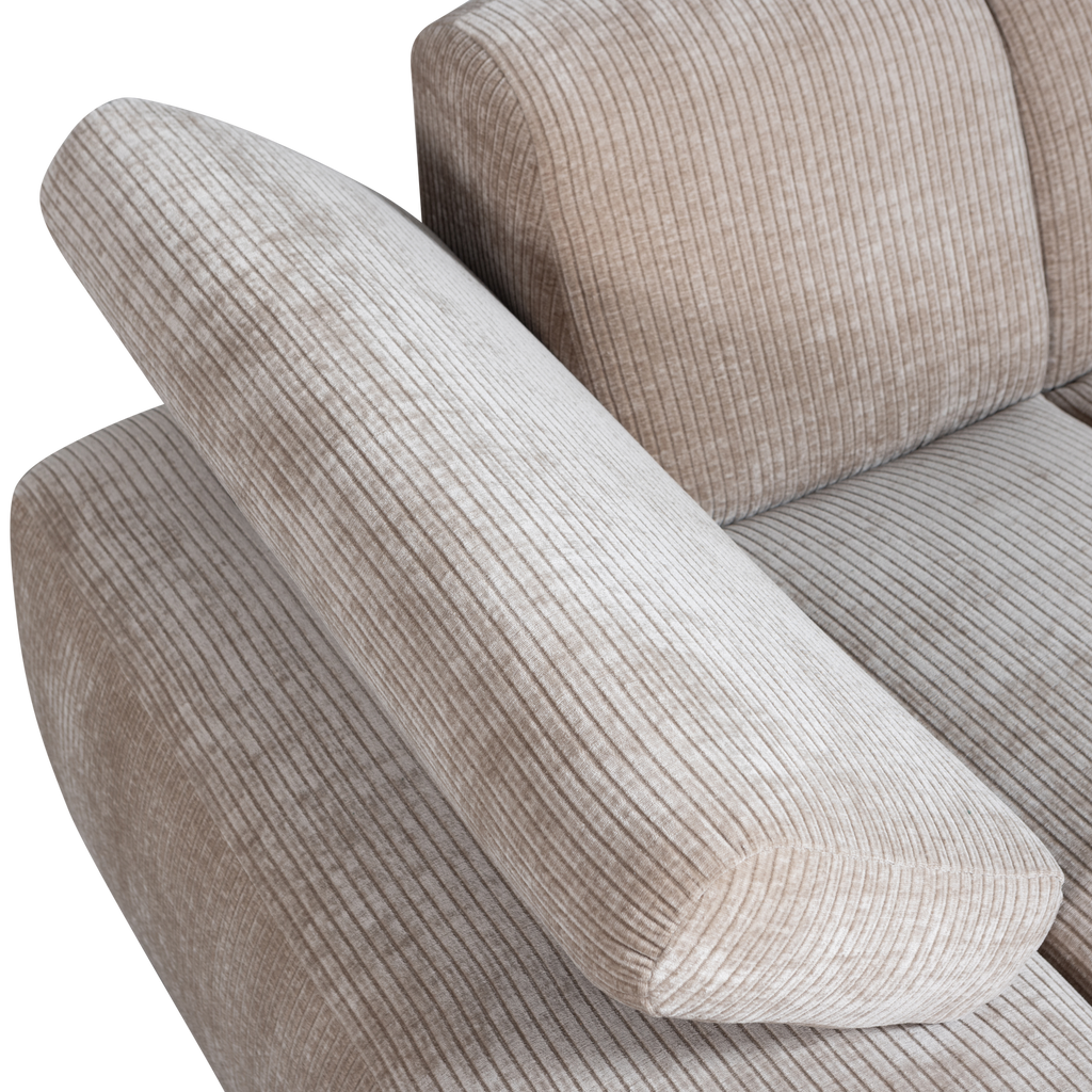 MOJO CHAISE LONGUE ELEMENT LEFT RIB FABRIC DARK SAND
