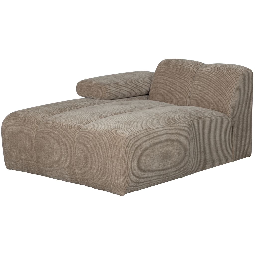 MOJO CHAISE LONGUE ELEMENT LEFT RIB FABRIC DARK SAND