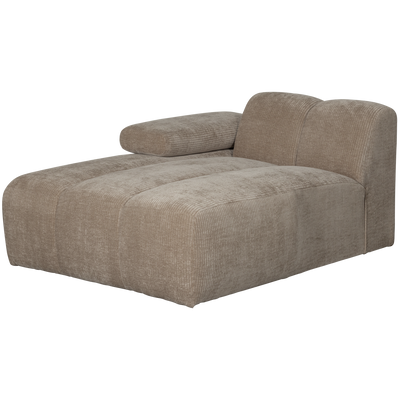MOJO CHAISE LONGUE ELEMENT LEFT RIB FABRIC DARK SAND