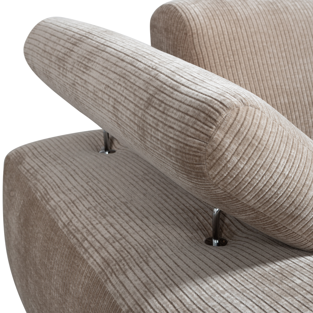 MOJO CHAISE LONGUE ELEMENT LEFT RIB FABRIC DARK SAND