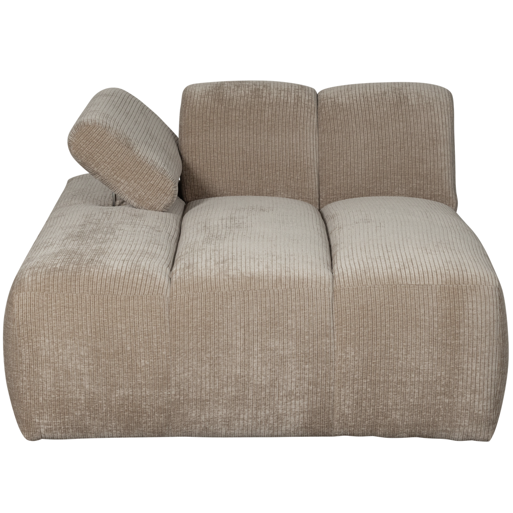 MOJO CHAISE LONGUE ELEMENT LEFT RIB FABRIC DARK SAND