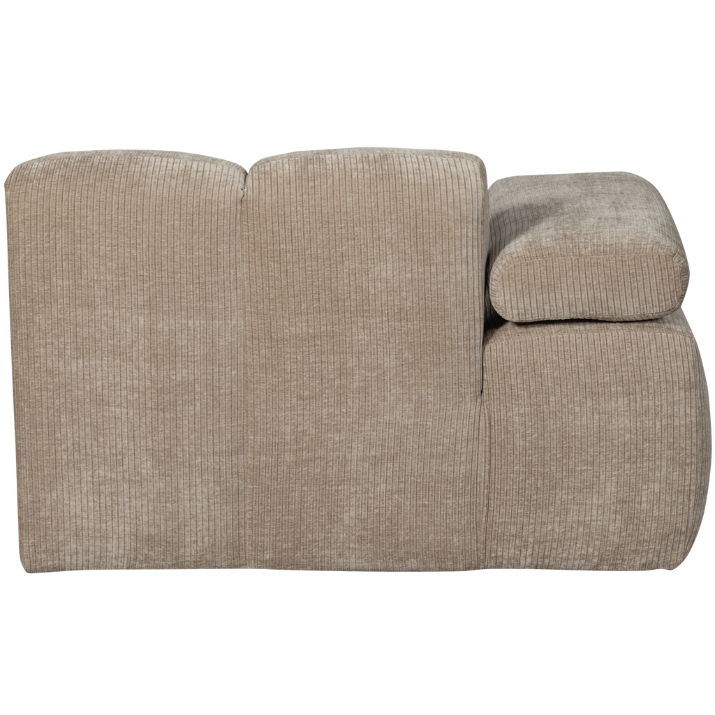 MOJO CHAISE LONGUE ELEMENT LEFT RIB FABRIC DARK SAND