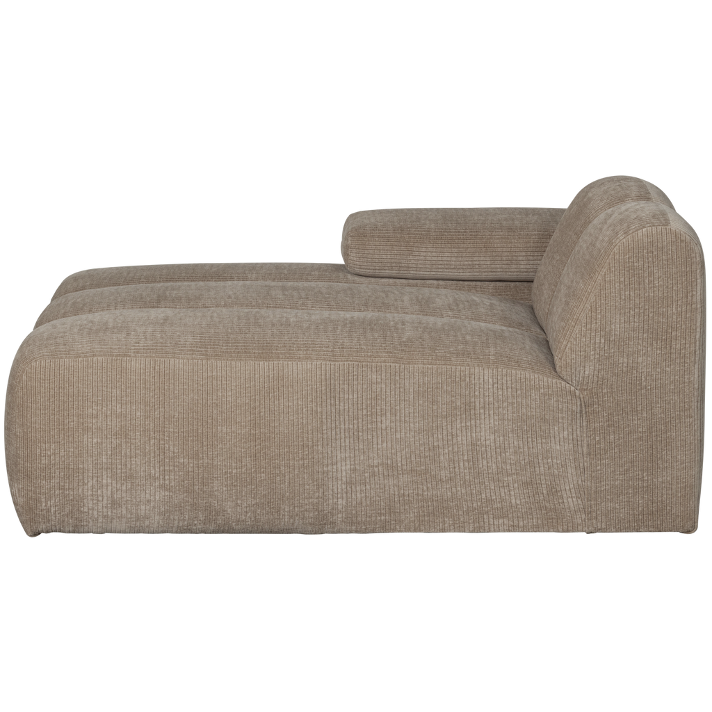 MOJO CHAISE LONGUE ELEMENT LEFT RIB FABRIC DARK SAND