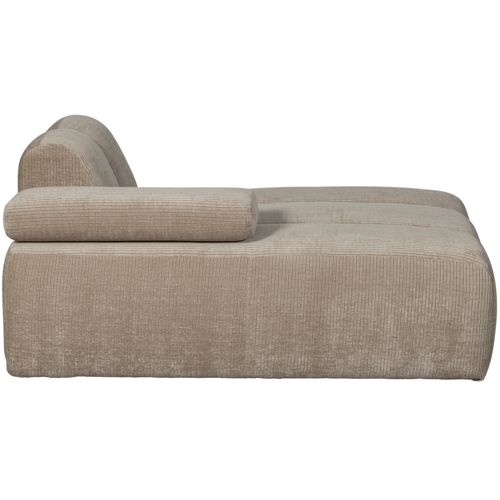 MOJO CHAISE LONGUE ELEMENT LEFT RIB FABRIC DARK SAND