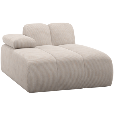 MOJO CHAISE LONGUE ELEMENT LEFT RIB FABRIC ECRU