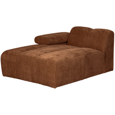 MOJO CHAISE LONGUE ELEMENT LEFT RIB FABRIC RUST BROWN