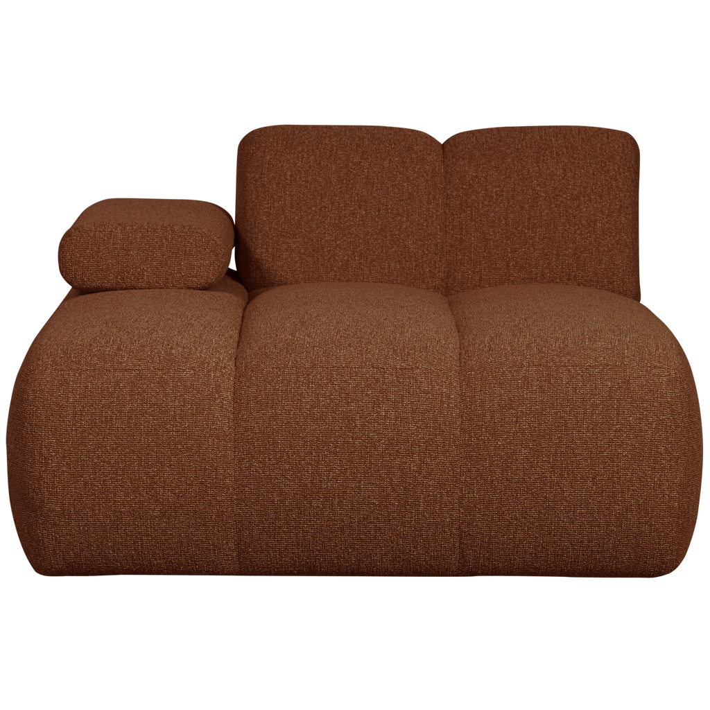 MOJO CHAISE LONGUE ELEMENT LEFT BOUCLE RUST BROWN MELANGE