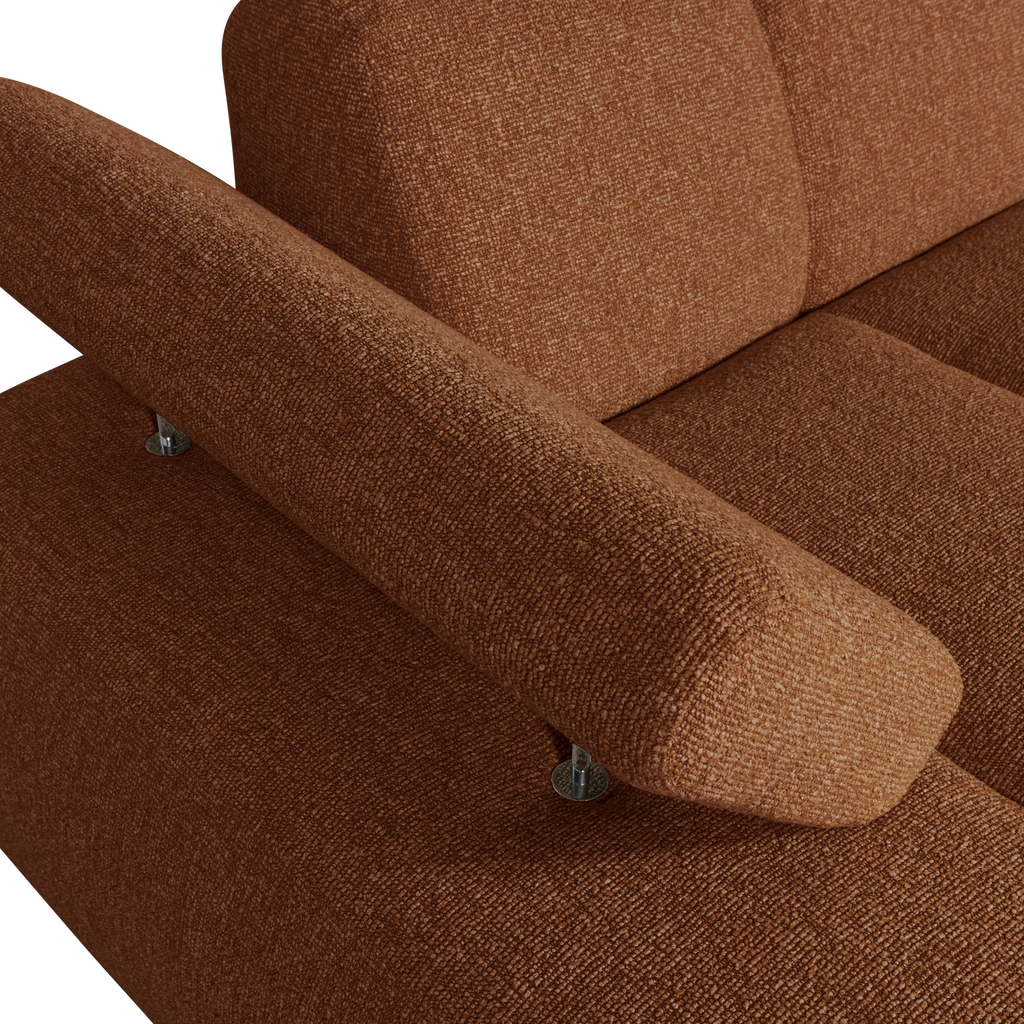 MOJO CHAISE LONGUE ELEMENT LEFT BOUCLE RUST BROWN MELANGE