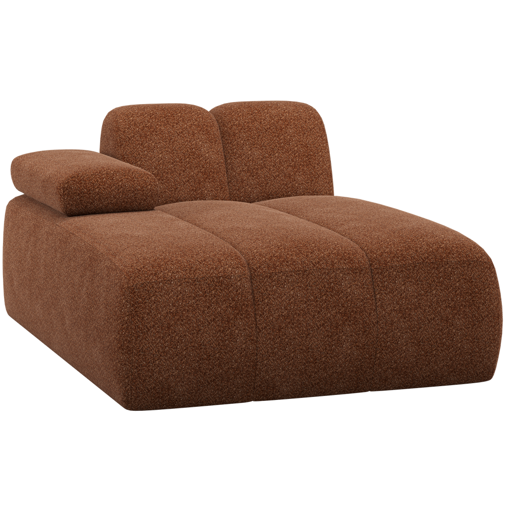 MOJO CHAISE LONGUE ELEMENT LEFT WOOLLY RUST BROWN