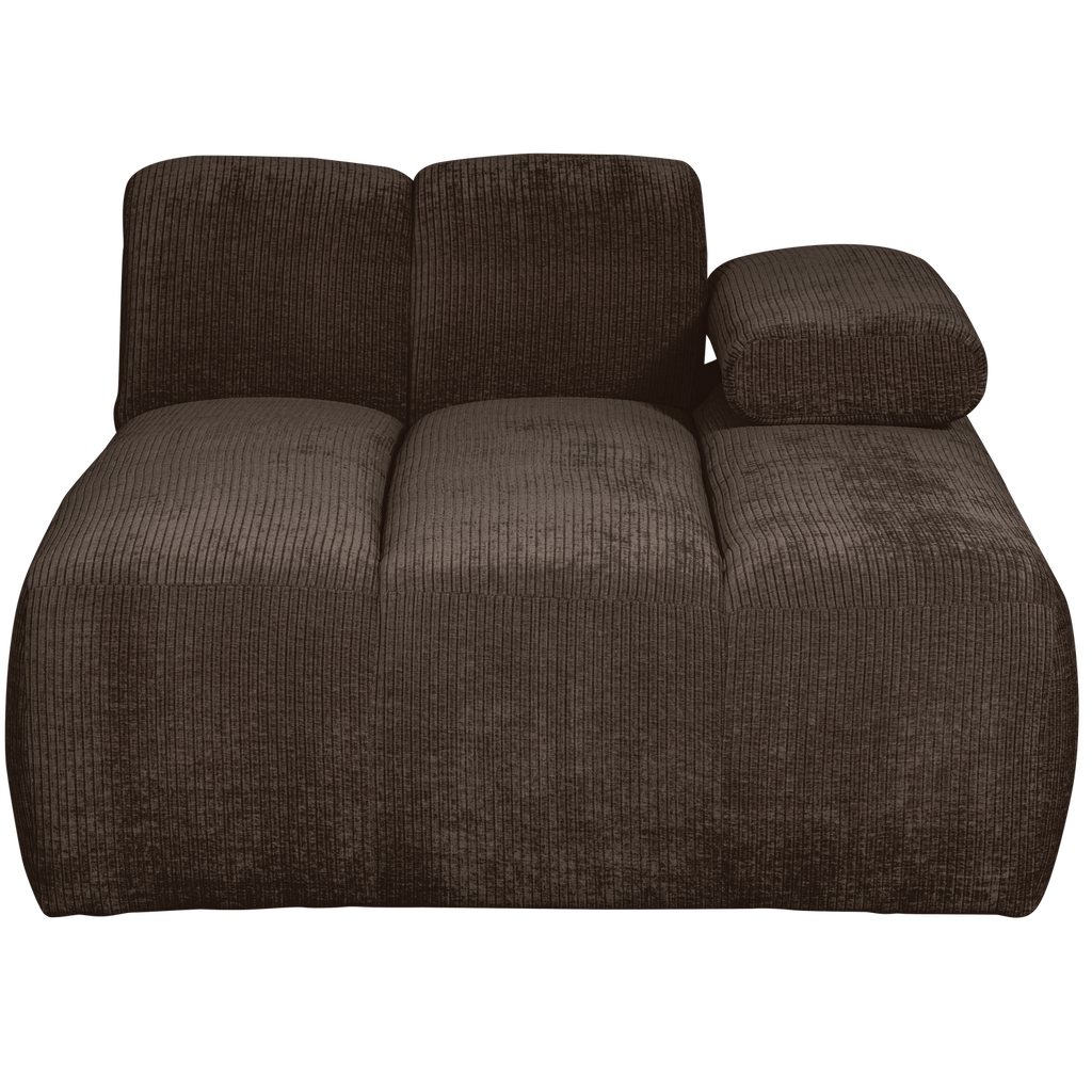 MOJO CHAISE LONGUE ELEMENT RIGHT RIB FABRIC BROWN