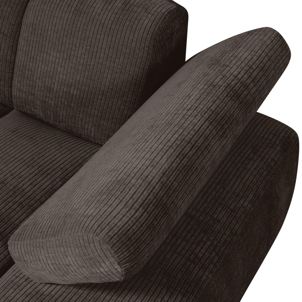 MOJO CHAISE LONGUE ELEMENT RIGHT RIB FABRIC BROWN