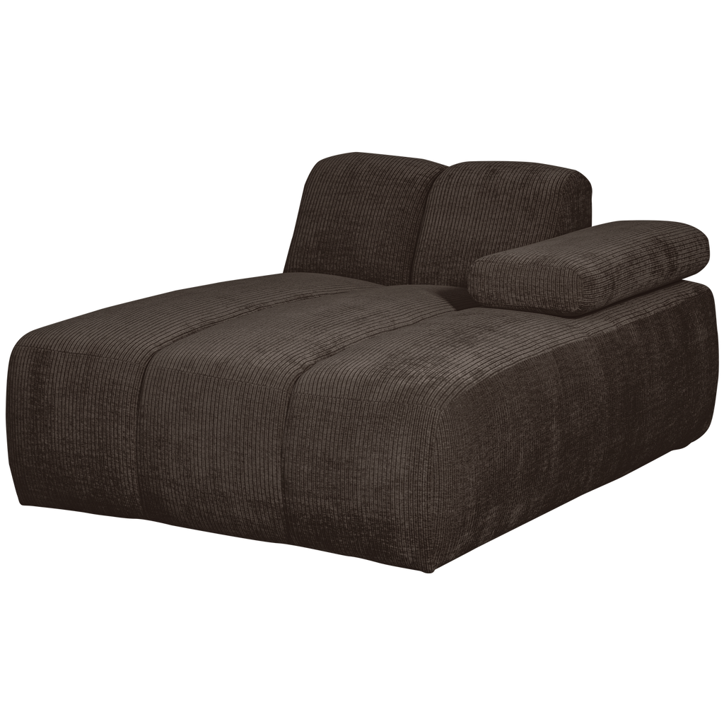 MOJO CHAISE LONGUE ELEMENT RIGHT RIB FABRIC BROWN