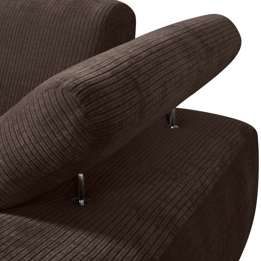 MOJO CHAISE LONGUE ELEMENT RIGHT RIB FABRIC BROWN