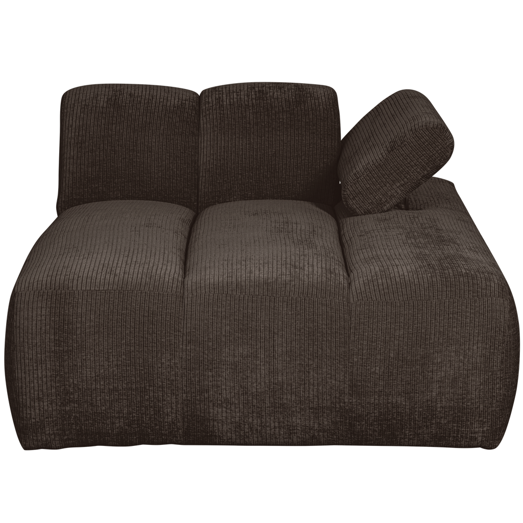 MOJO CHAISE LONGUE ELEMENT RIGHT RIB FABRIC BROWN
