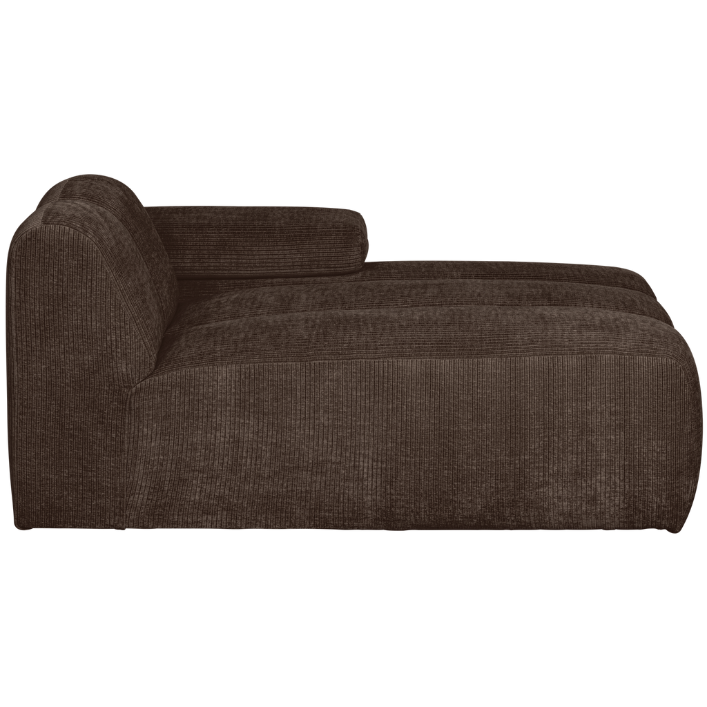 MOJO CHAISE LONGUE ELEMENT RIGHT RIB FABRIC BROWN