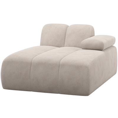 MOJO CHAISE LONGUE ELEMENT RIGHT RIB FABRIC ECRU