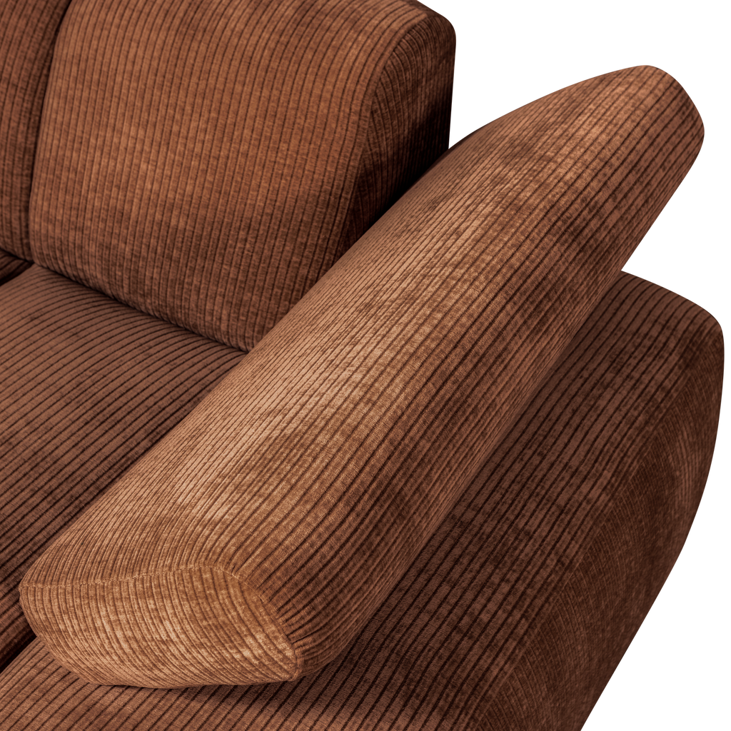 MOJO CHAISE LONGUE ELEMENT RIGHT RIB FABRIC RUST BROWN
