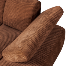 Laden Sie das Bild in den Galerie-Viewer, MOJO CHAISE LONGUE ELEMENT RIGHT RIB FABRIC RUST BROWN