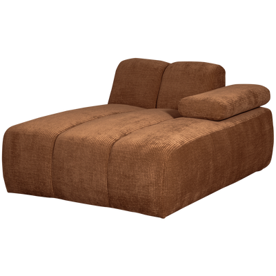 MOJO CHAISE LONGUE ELEMENT RIGHT RIB FABRIC RUST BROWN