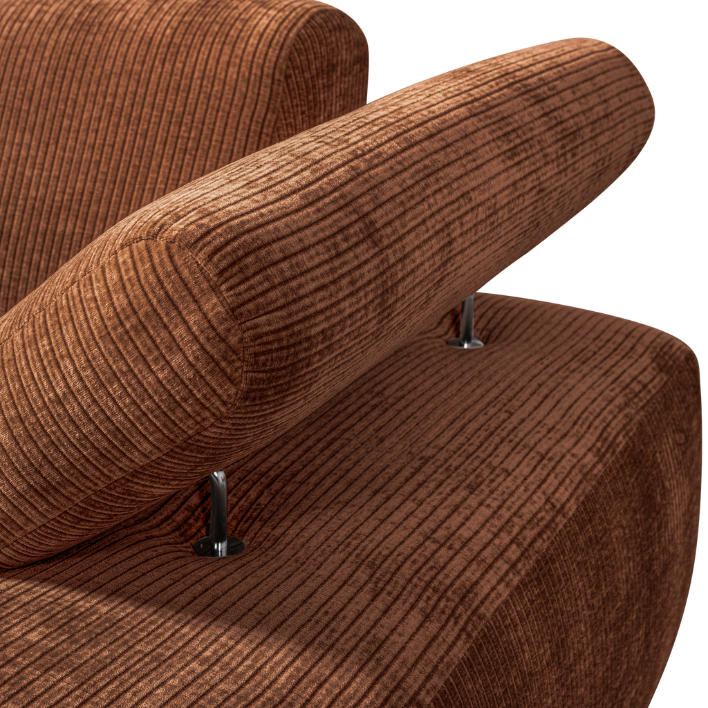 MOJO CHAISE LONGUE ELEMENT RIGHT RIB FABRIC RUST BROWN