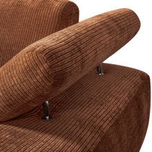 Laden Sie das Bild in den Galerie-Viewer, MOJO CHAISE LONGUE ELEMENT RIGHT RIB FABRIC RUST BROWN