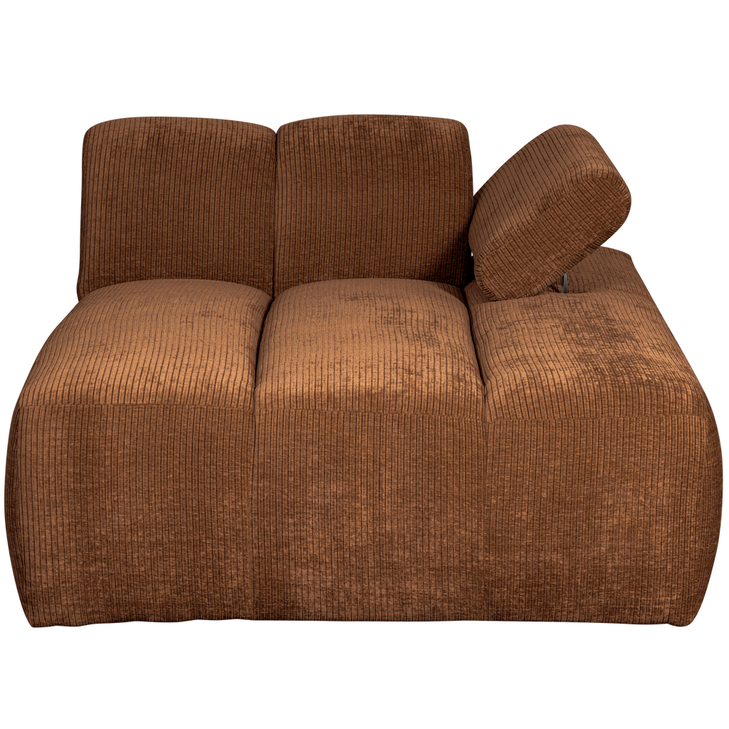 MOJO CHAISE LONGUE ELEMENT RIGHT RIB FABRIC RUST BROWN