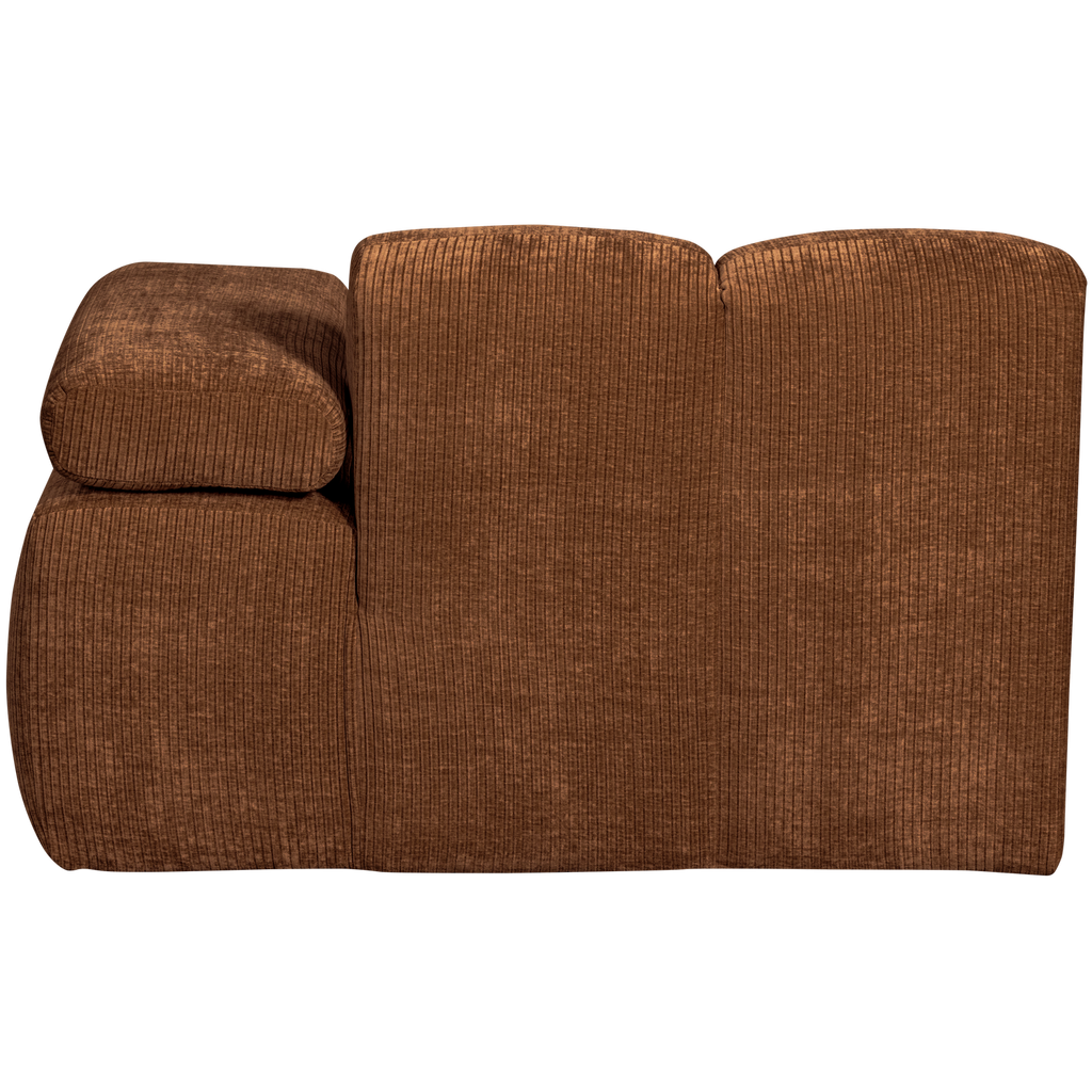 MOJO CHAISE LONGUE ELEMENT RIGHT RIB FABRIC RUST BROWN