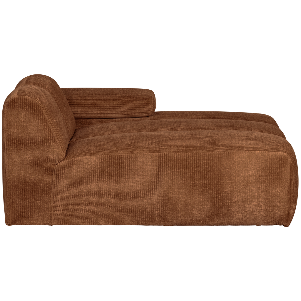 MOJO CHAISE LONGUE ELEMENT RIGHT RIB FABRIC RUST BROWN
