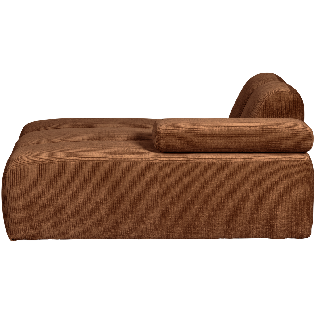 MOJO CHAISE LONGUE ELEMENT RIGHT RIB FABRIC RUST BROWN