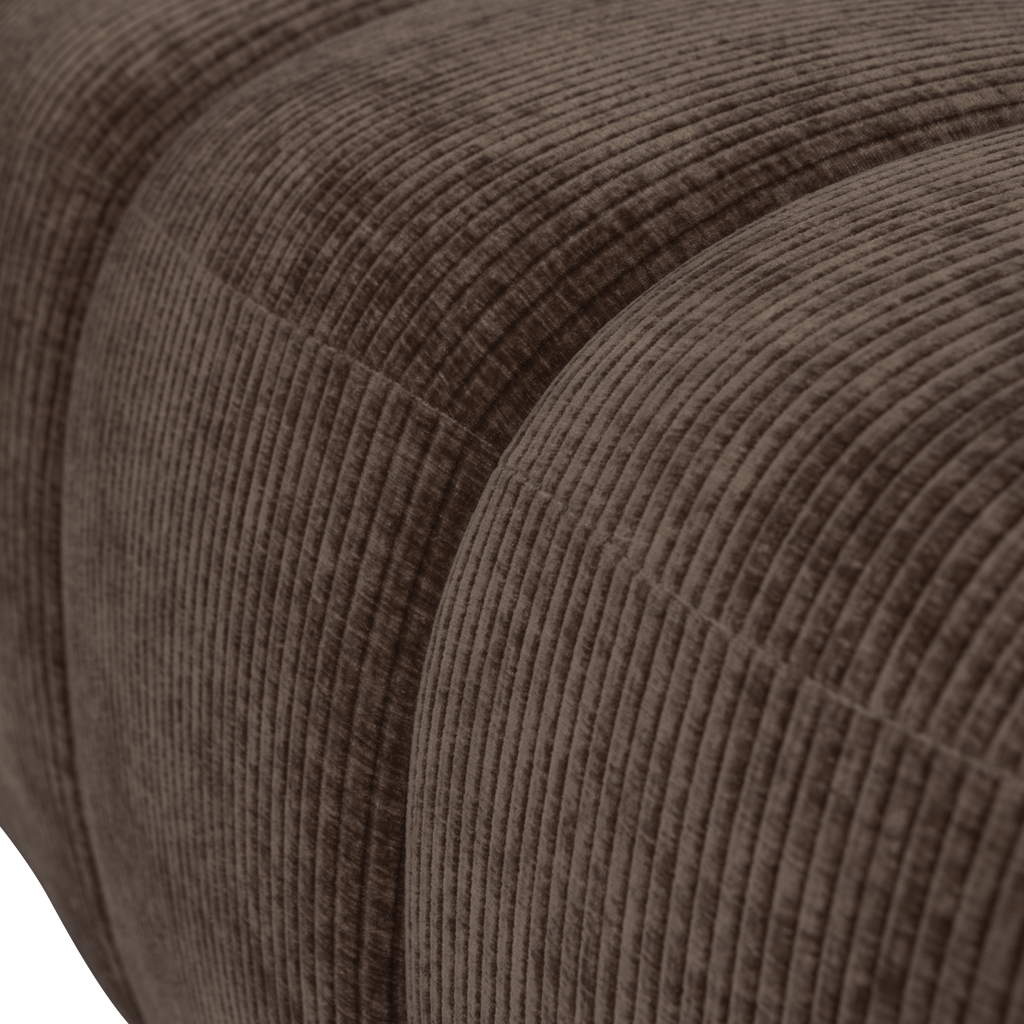 MOJO DINING BENCH 164 CM RIB FABRIC BROWN