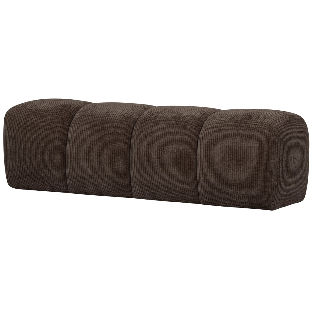 MOJO DINING BENCH 164 CM RIB FABRIC BROWN