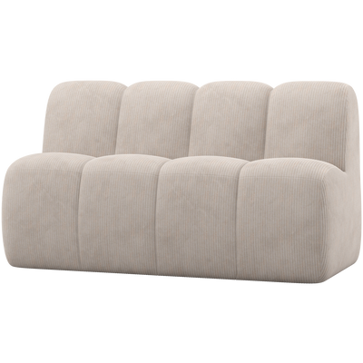 MOJO DINING BENCH 164 CM WITH BACKREST RIB FABRIC ECRU