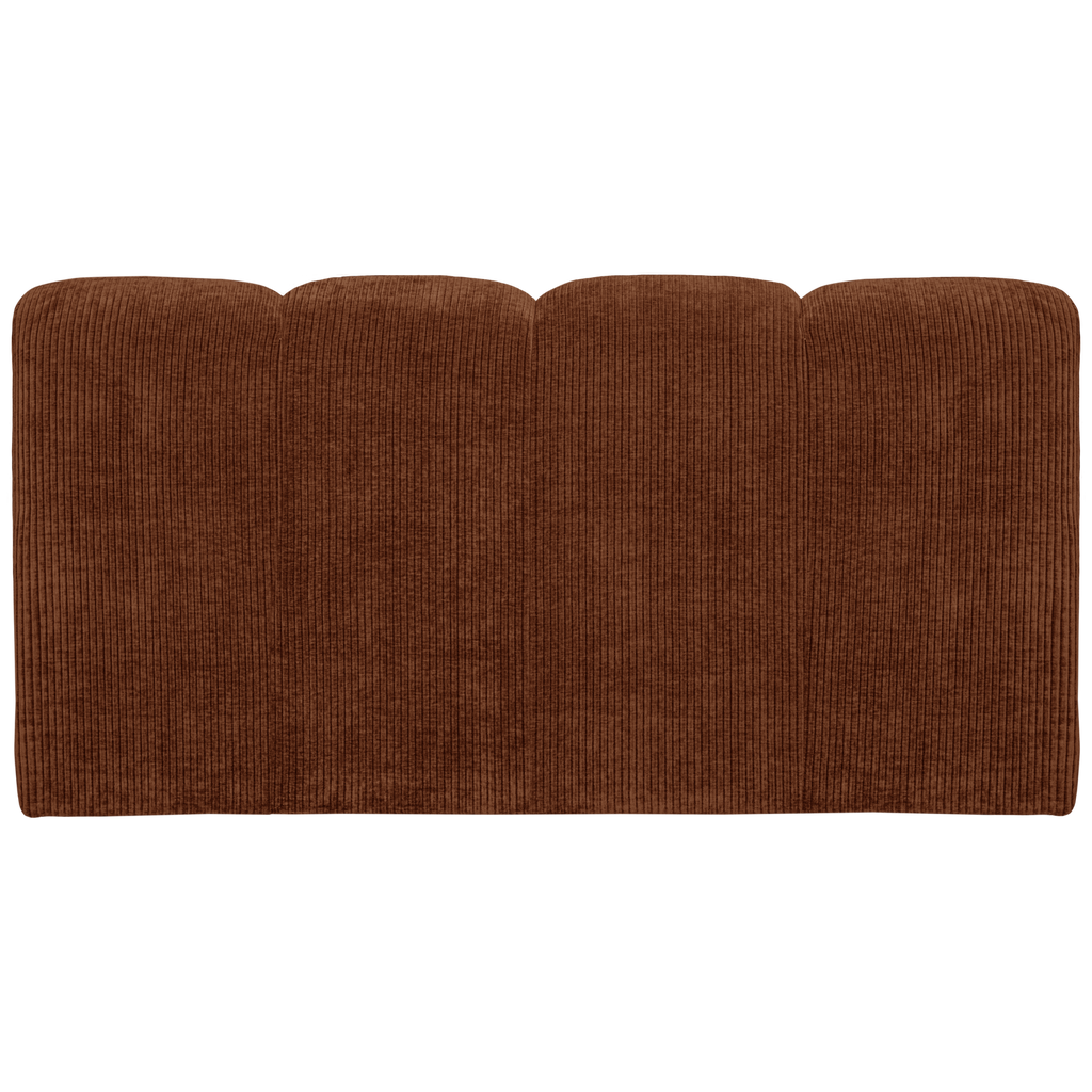 MOJO DINING BENCH 164 CM WITH BACKREST RIB FABRIC RUST BROWN