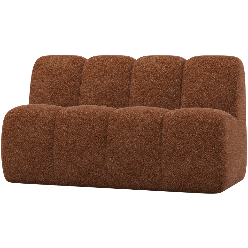 MOJO DINING BENCH 164 CM WITH BACKREST WOOLLY RUST BROWN