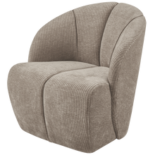 Cargar imagen en el visor de la galería, MOJO SWIVEL ARMCHAIR WOVEN RIB FABRIC DARK SAND