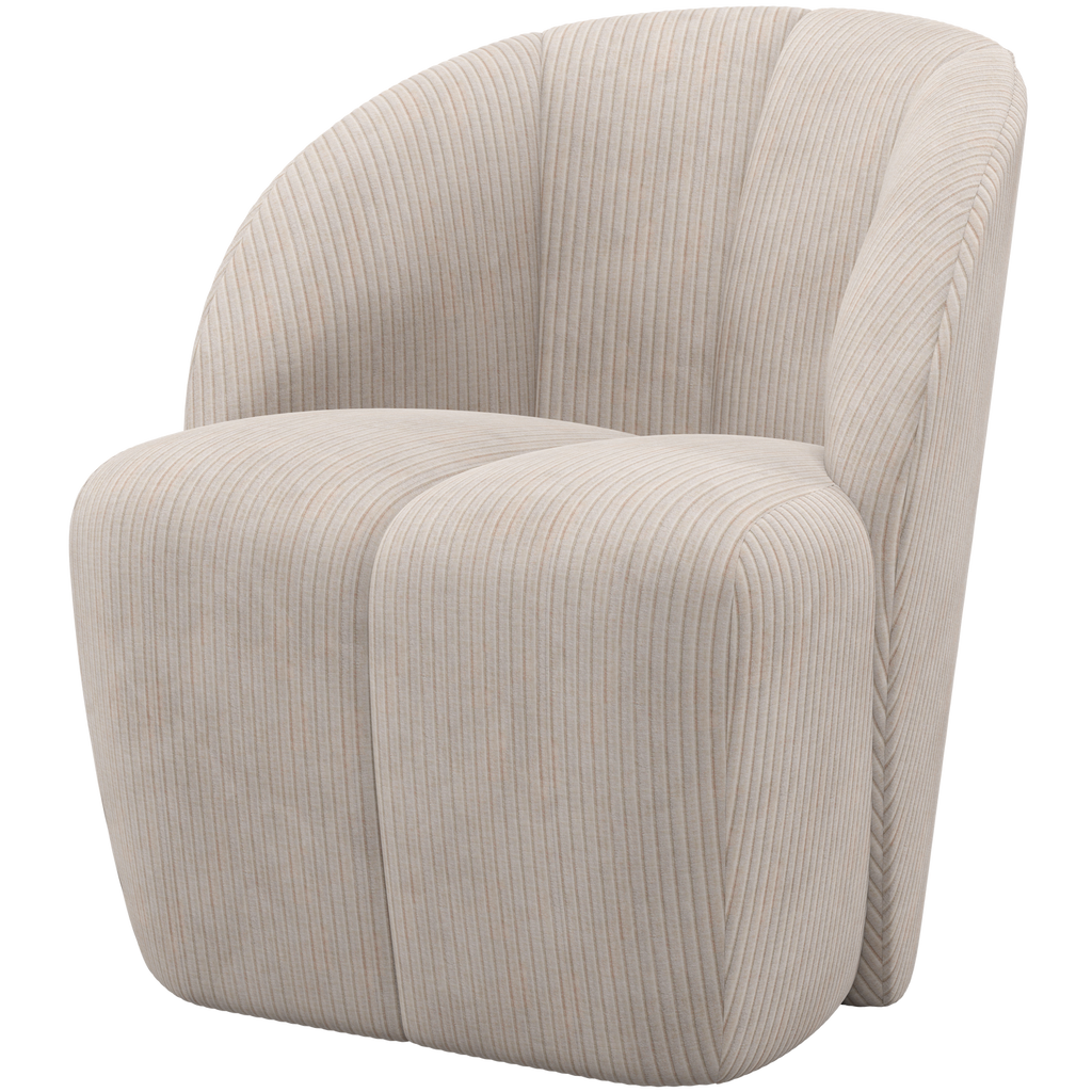 MOJO SWIVEL ARMCHAIR WOVEN RIB FABRIC ECRU
