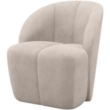 Laden Sie das Bild in den Galerie-Viewer, MOJO SWIVEL ARMCHAIR WOVEN RIB FABRIC ECRU