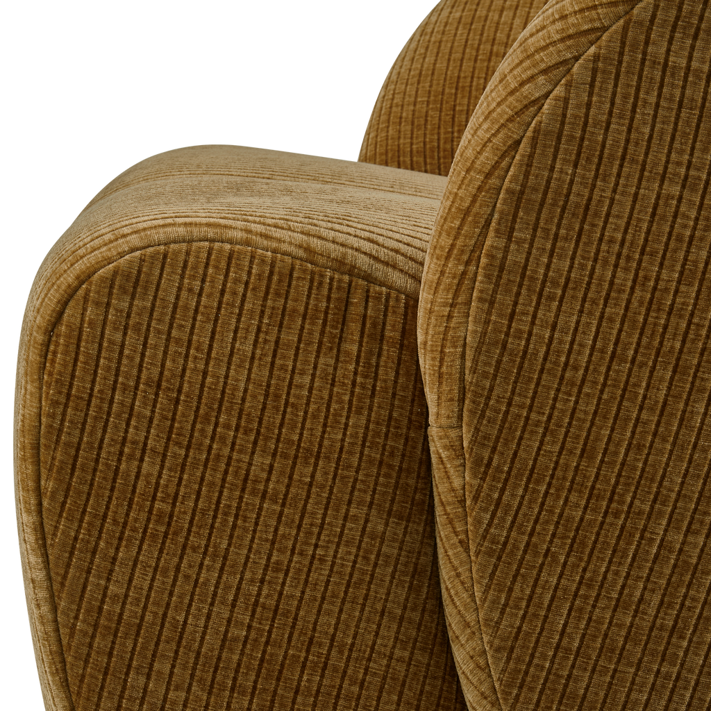 MOJO SWIVEL ARMCHAIR WOVEN RIB FABRIC HONEY YELLOW