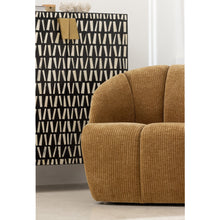 Cargar imagen en el visor de la galería, MOJO SWIVEL ARMCHAIR WOVEN RIB FABRIC HONEY YELLOW