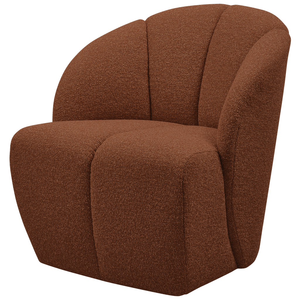 MOJO SWIVEL ARMCHAIR BOUCLE RUST BROWN MELANGE