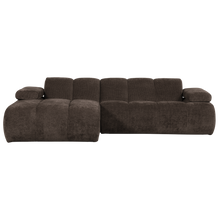 Load image into Gallery viewer, MOJO CHAISE LONGUE SOFA LEFT RIB FABRIC BROWN