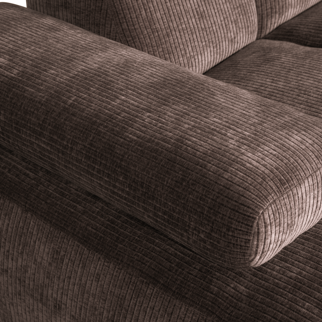 MOJO CHAISE LONGUE SOFA LEFT RIB FABRIC BROWN