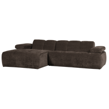 Load image into Gallery viewer, MOJO CHAISE LONGUE SOFA LEFT RIB FABRIC BROWN