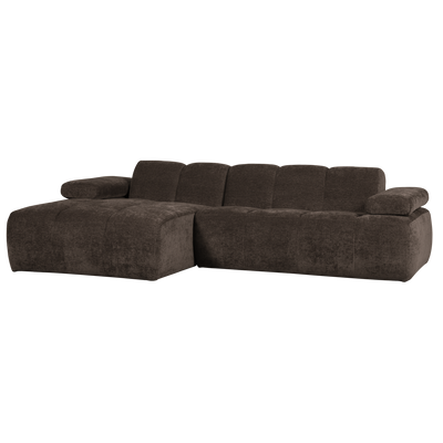 MOJO CHAISE LONGUE SOFA LEFT RIB FABRIC BROWN