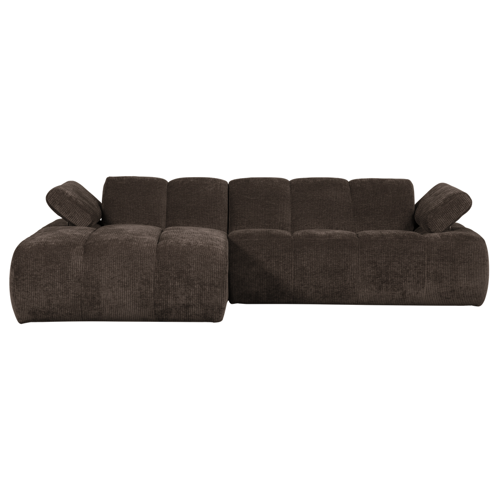 MOJO CHAISE LONGUE SOFA LEFT RIB FABRIC BROWN