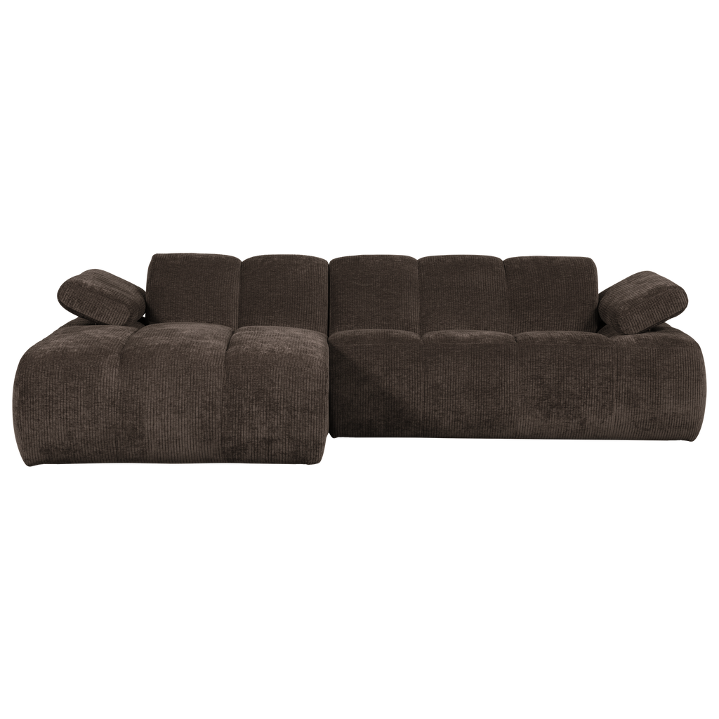 MOJO CHAISE LONGUE SOFA LEFT RIB FABRIC BROWN