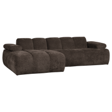 Load image into Gallery viewer, MOJO CHAISE LONGUE SOFA LEFT RIB FABRIC BROWN