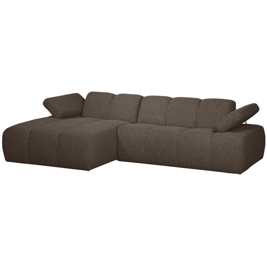 MOJO CHAISE LONGUE SOFA LEFT BOUCLE BROWN MELANGE