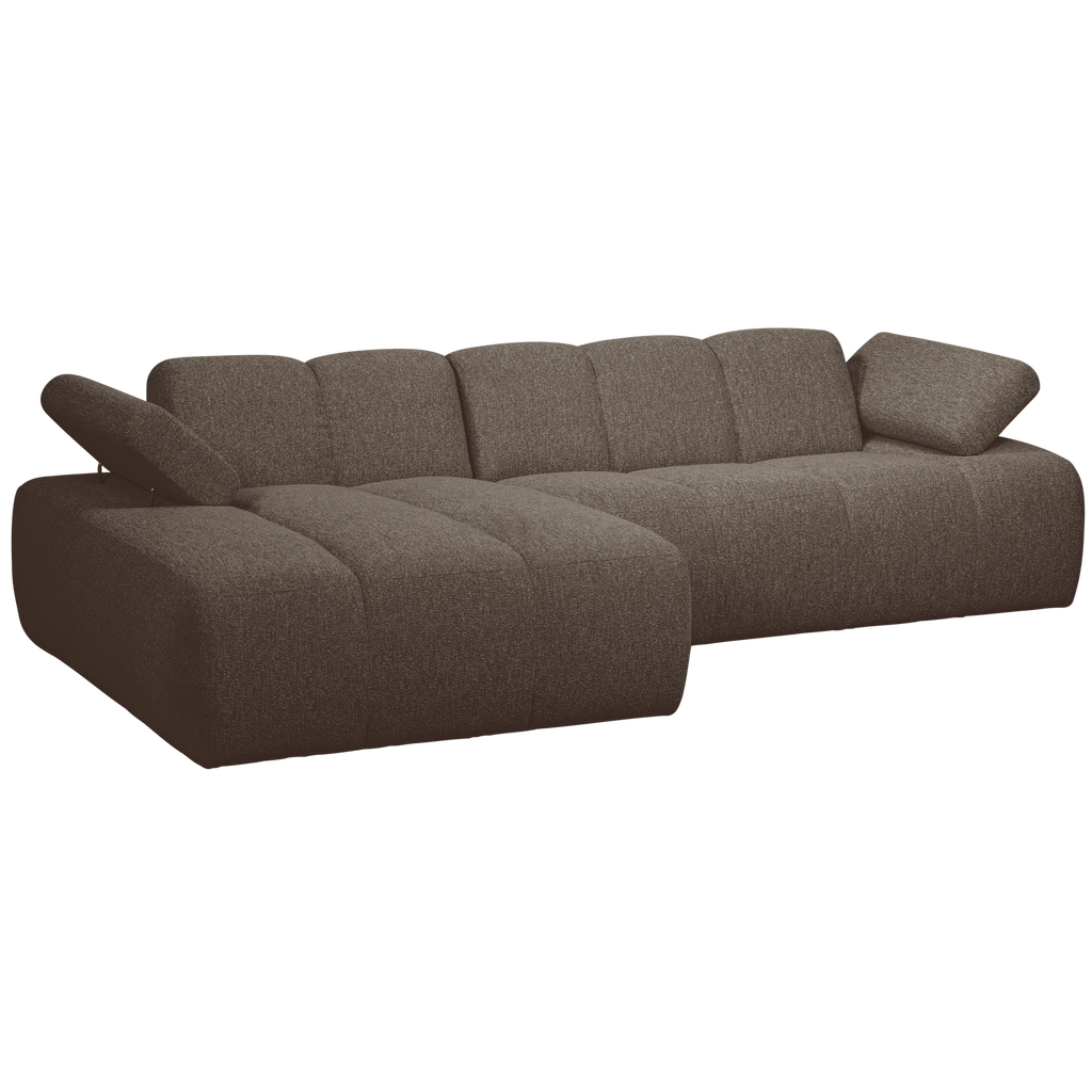 MOJO CHAISE LONGUE SOFA LEFT BOUCLE BROWN MELANGE