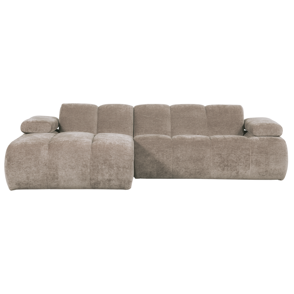 MOJO CHAISE LONGUE SOFA LEFT RIB FABRIC DARK SAND